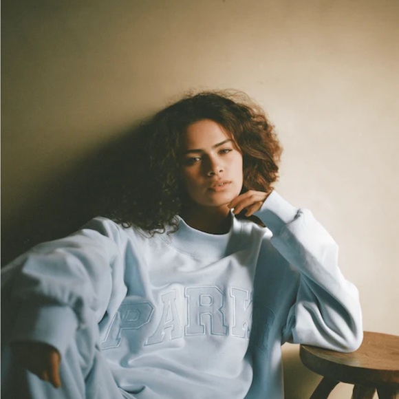 Parke Women's Light Blue Crew Neck Sweater - Picture 2 of 2